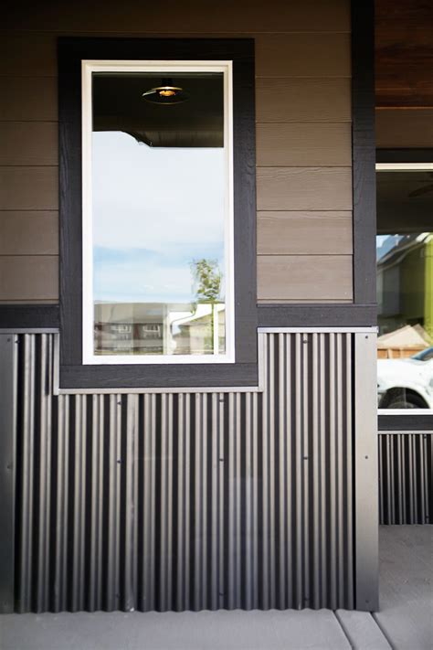 corrugated metal as house siding|installing exterior corrugated metal wainscoting.